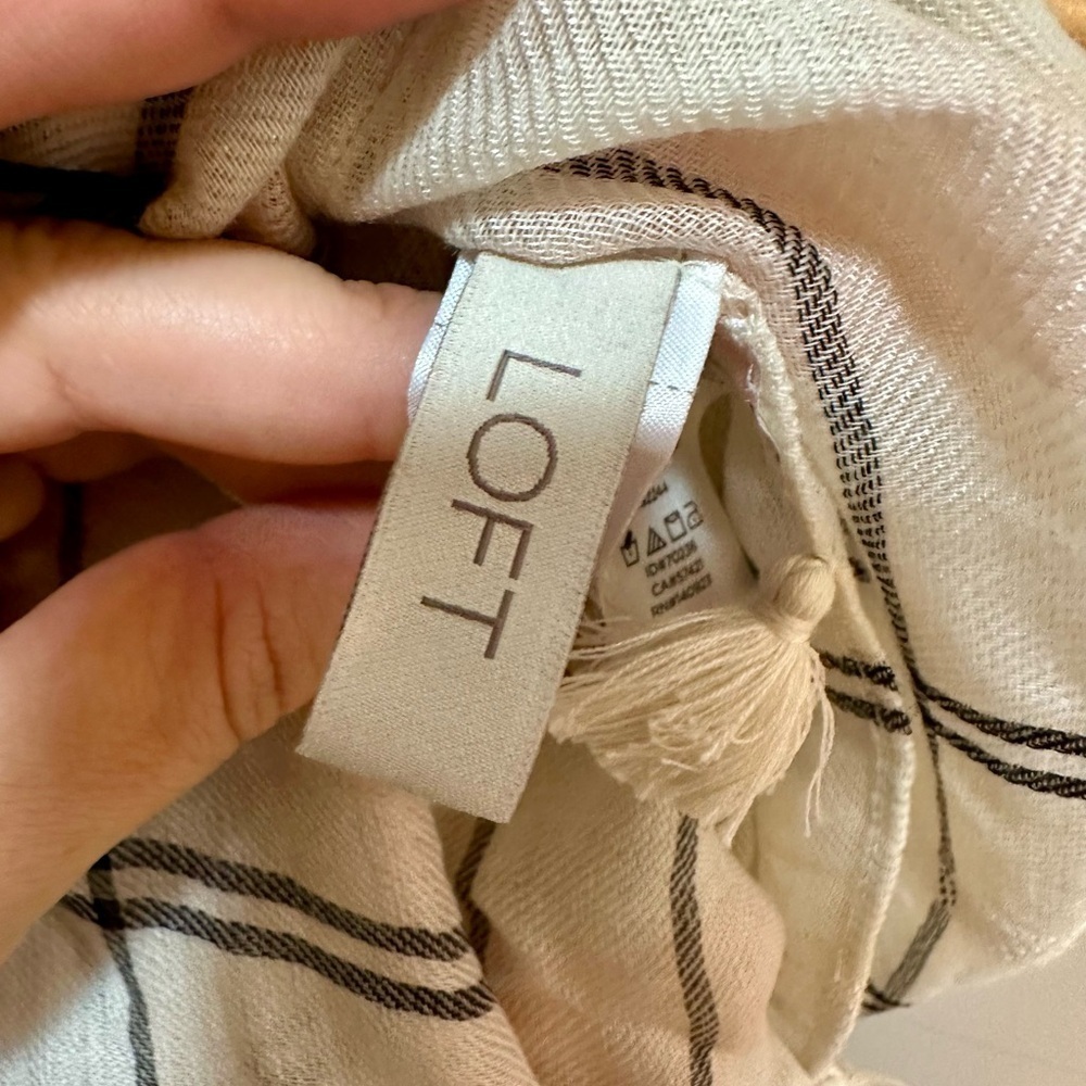 Loft Plaid Infinity Scarf with Tassles - Picture 4 of 5